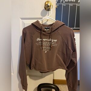 FnF crop hoodie - earth